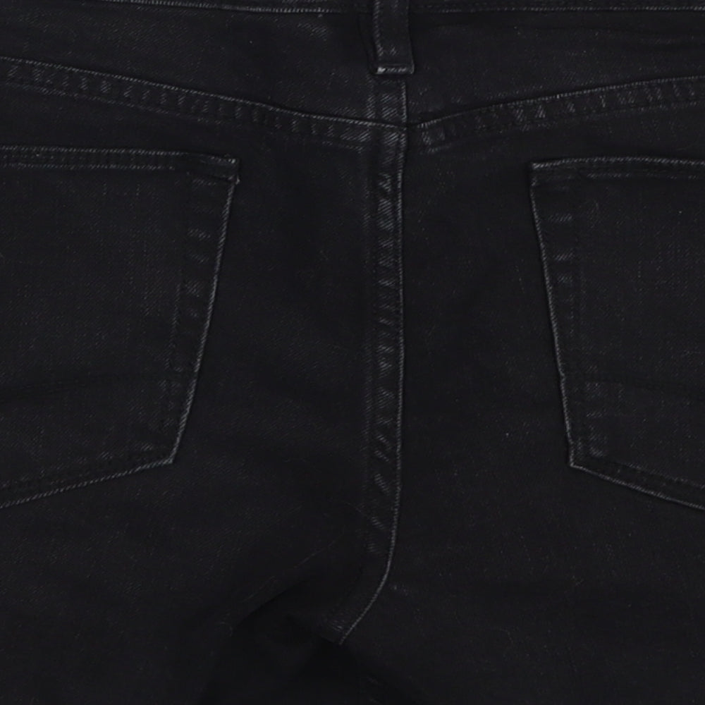 ASOS Womens Black  Denim Biker Shorts Size 30