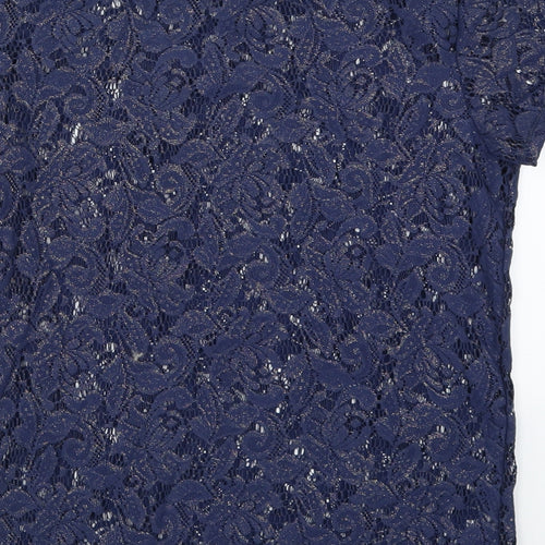 Atmosphere Womens Blue  Lace Basic T-Shirt Size 6