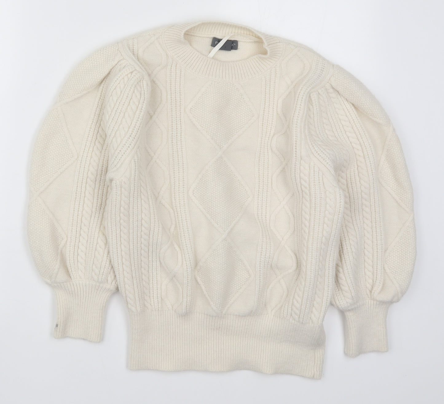 Primark Womens White  Knit Pullover Jumper Size 12