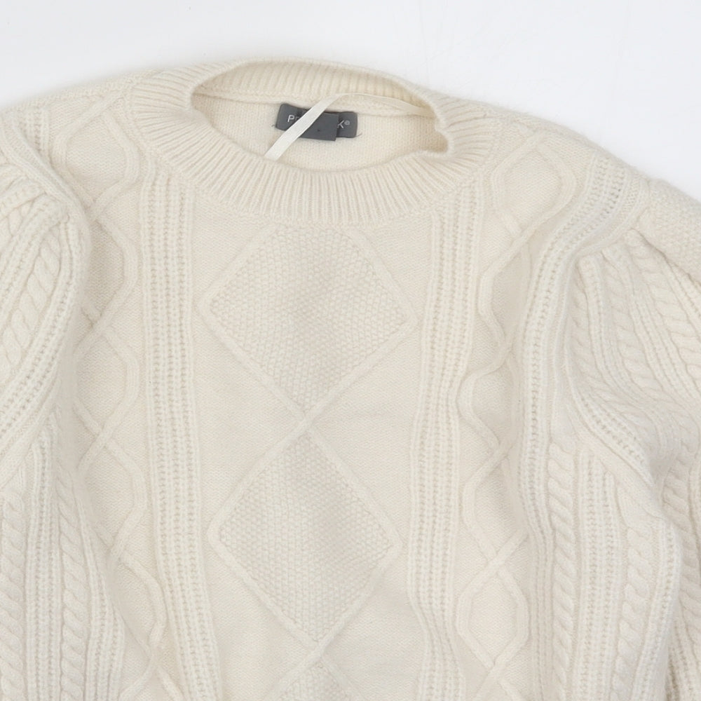 Primark Womens White  Knit Pullover Jumper Size 12