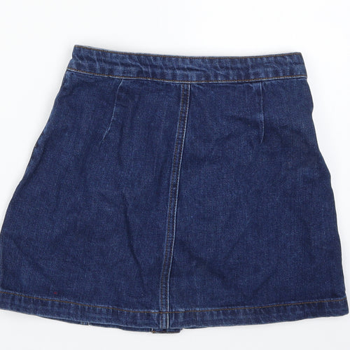 Topshop Womens Blue  Denim A-Line Skirt Size 8