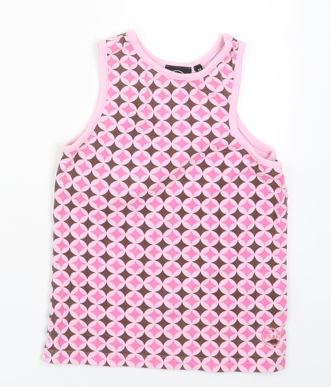 Pash Womens Pink Geometric  Basic Tank Size XS