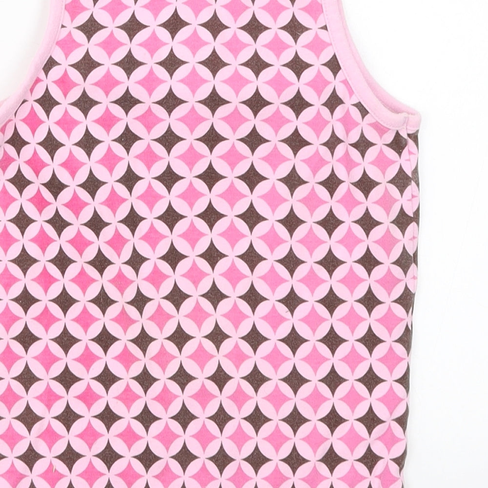Pash Womens Pink Geometric  Basic Tank Size XS