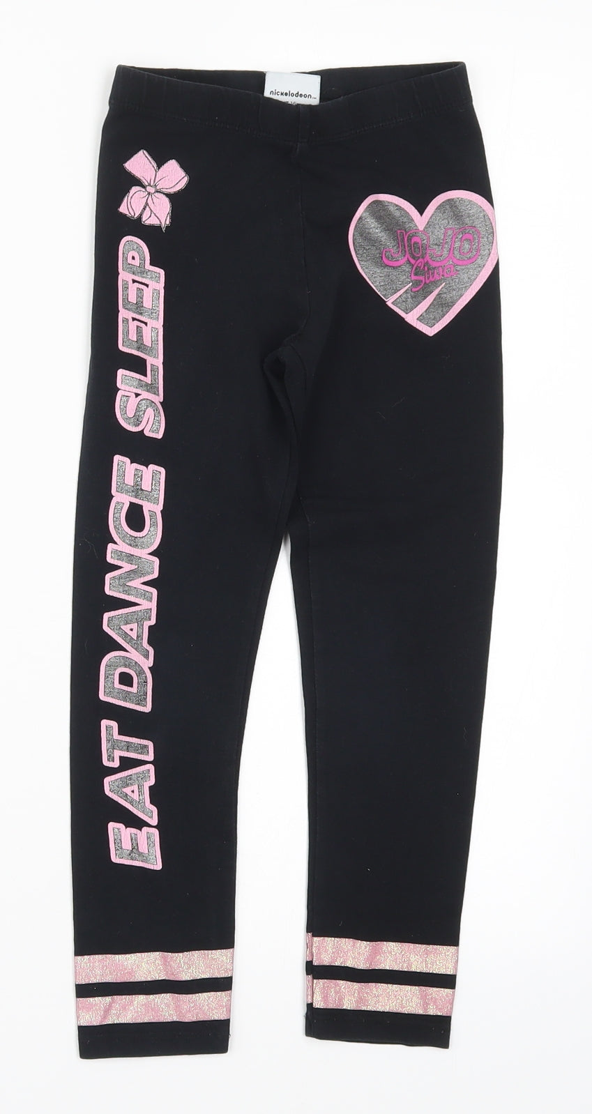 George Girls Black   Carrot Trousers Size 7-8 Years - Jojo siwa Eat Dance Sleep