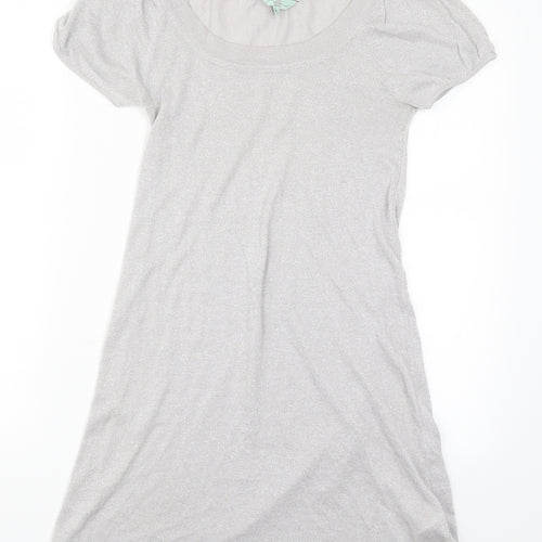 New Look Womens Silver  Knit A-Line  Size 8