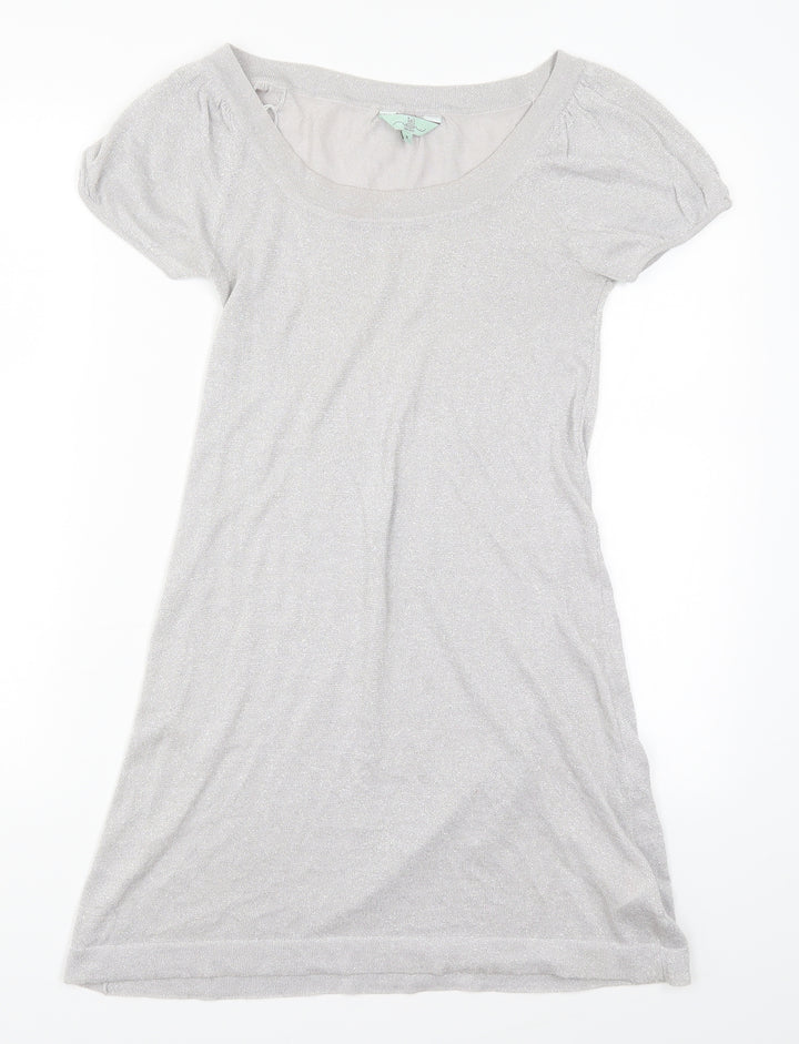 New Look Womens Silver  Knit A-Line  Size 8