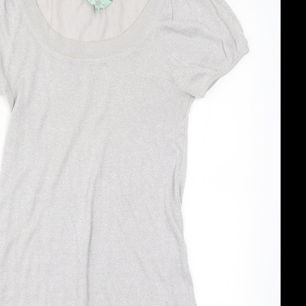 New Look Womens Silver  Knit A-Line  Size 8