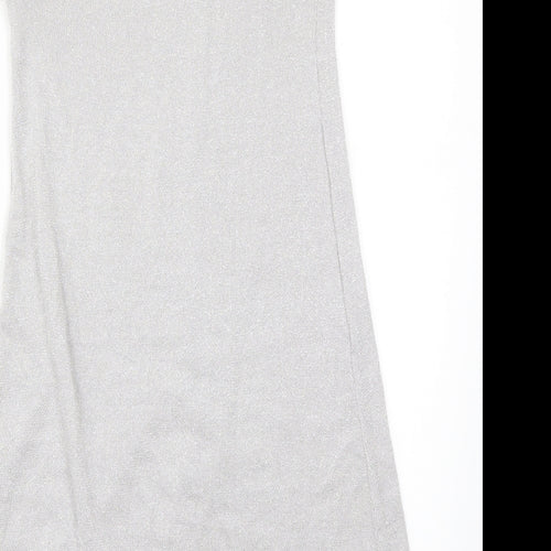 New Look Womens Silver  Knit A-Line  Size 8