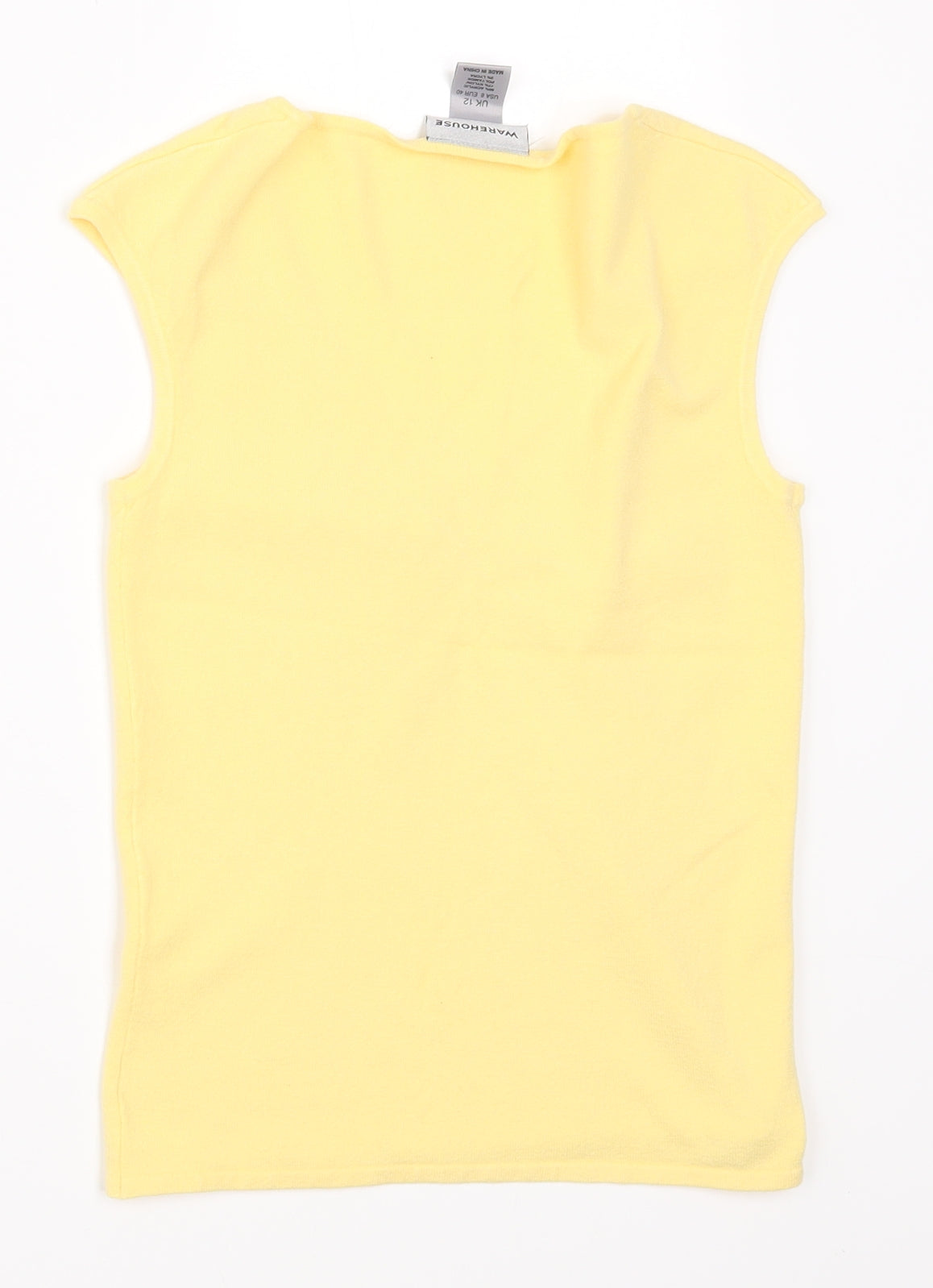 Warehouse Womens Yellow   Basic T-Shirt Size 12