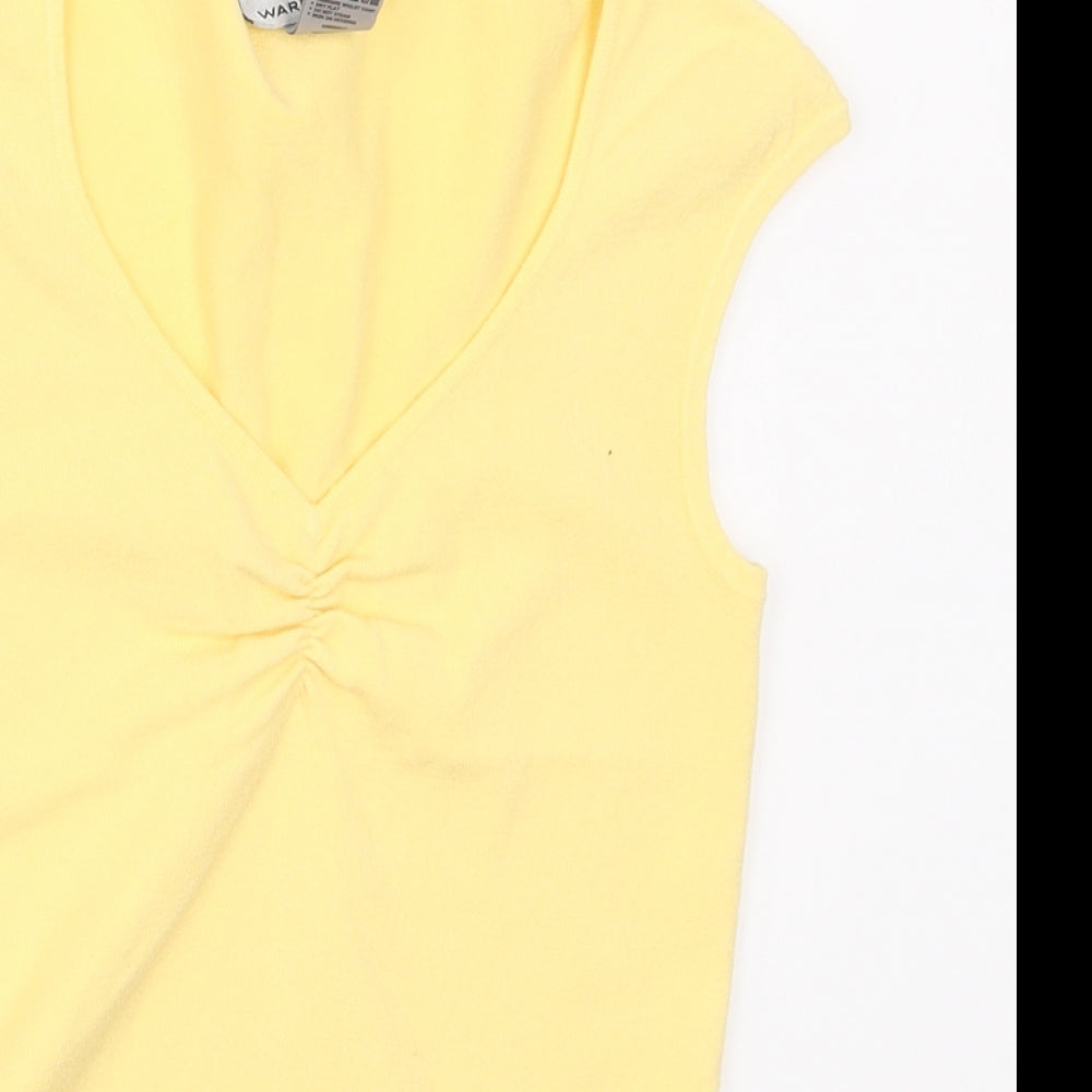 Warehouse Womens Yellow   Basic T-Shirt Size 12