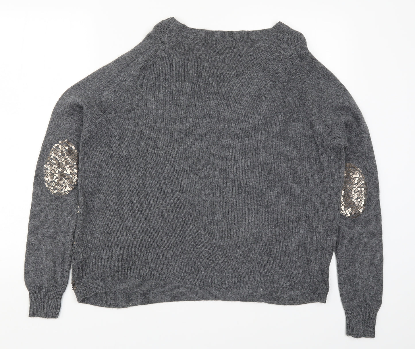 NEXT Womens Grey Striped Knit Pullover Jumper Size 8