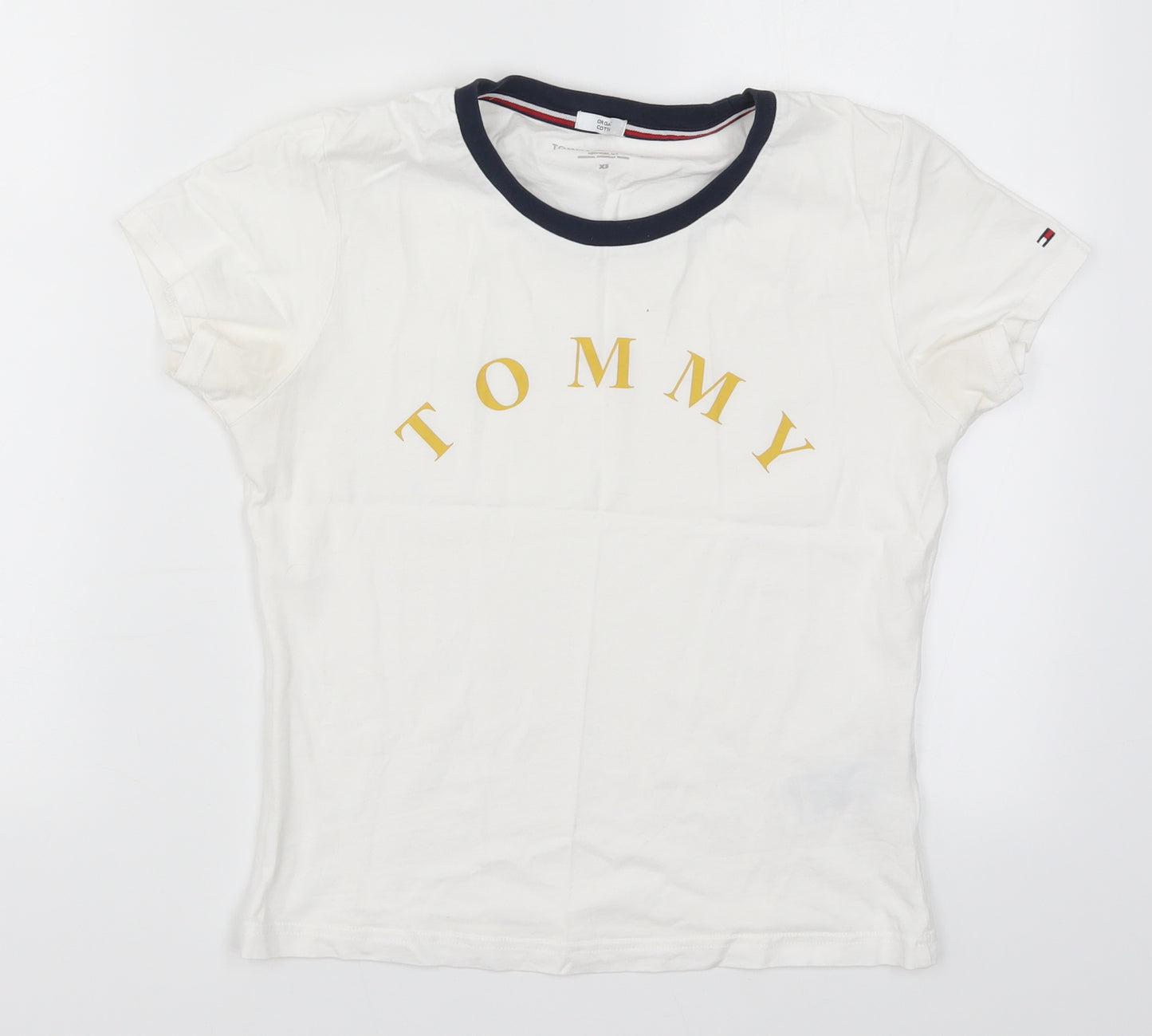 Tommy Womens White   Basic T-Shirt Size XS