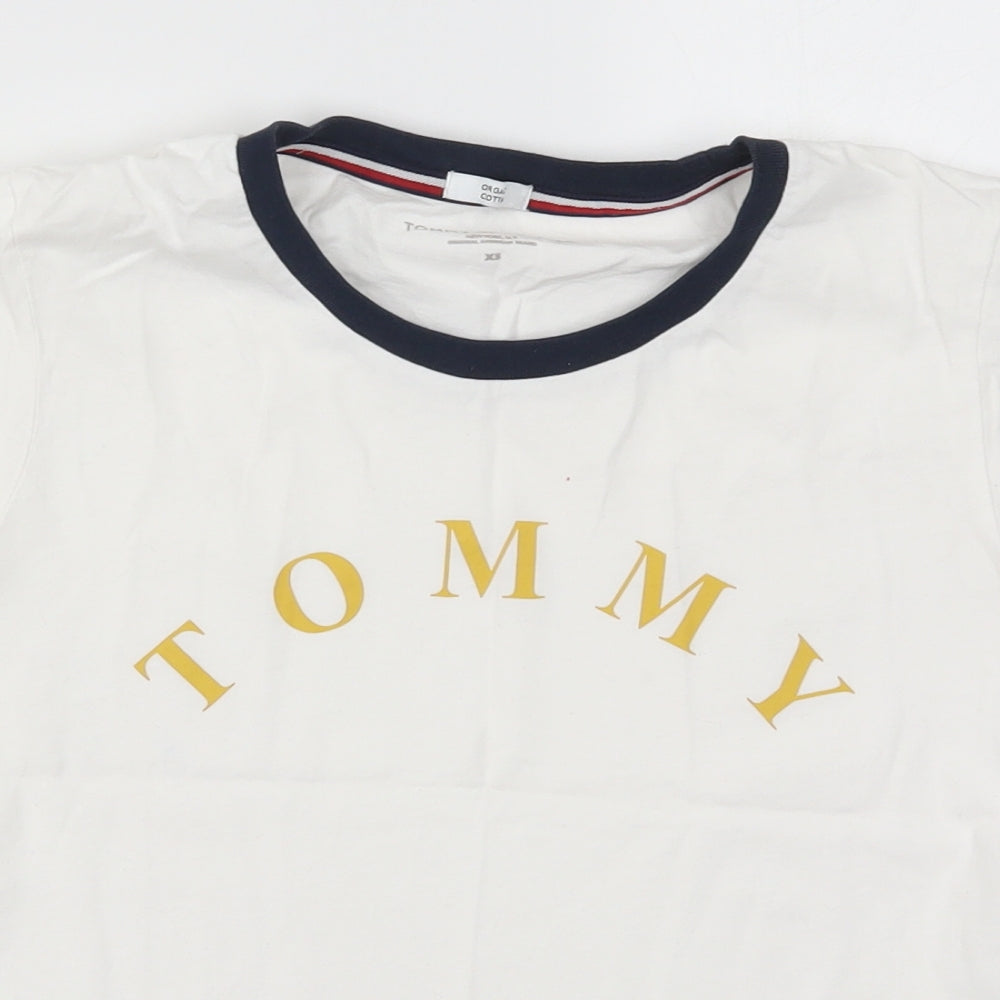Tommy Womens White   Basic T-Shirt Size XS