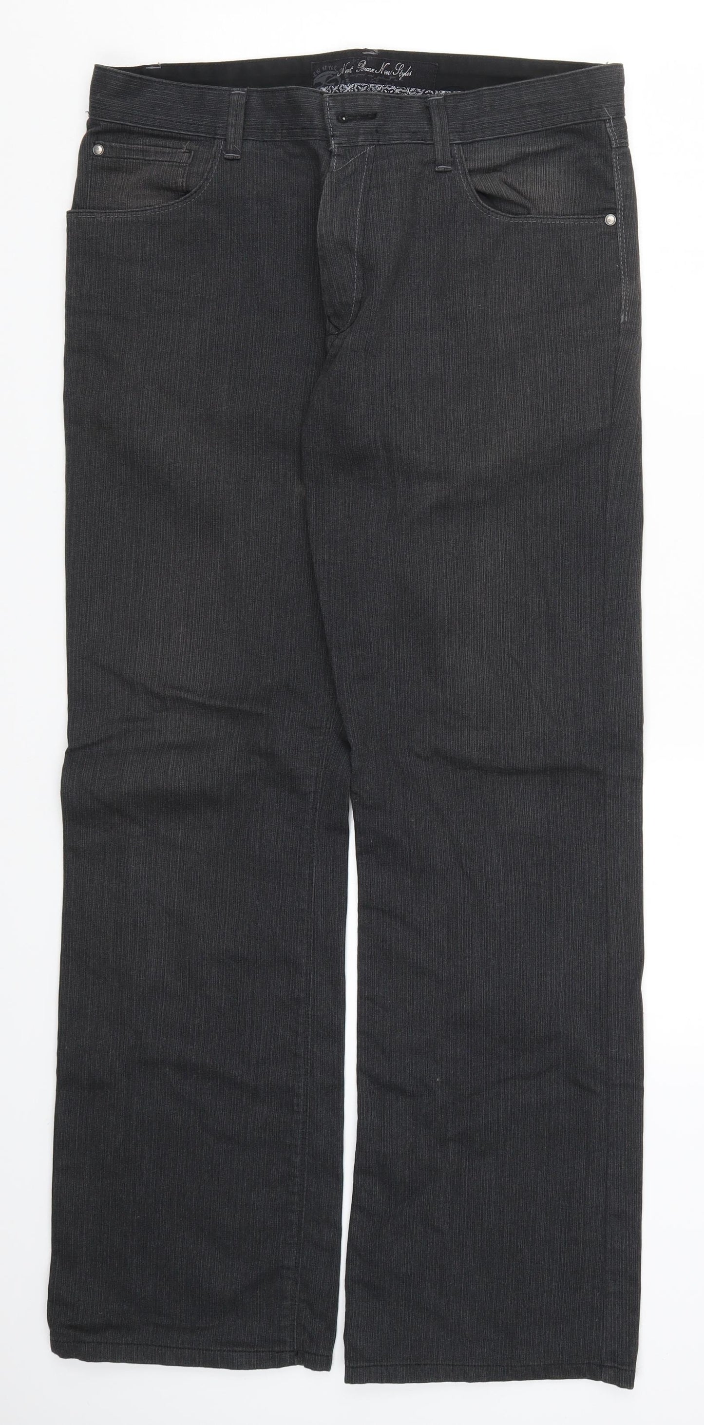 NEXT Mens Grey  Denim Straight Jeans Size 34 L31 in