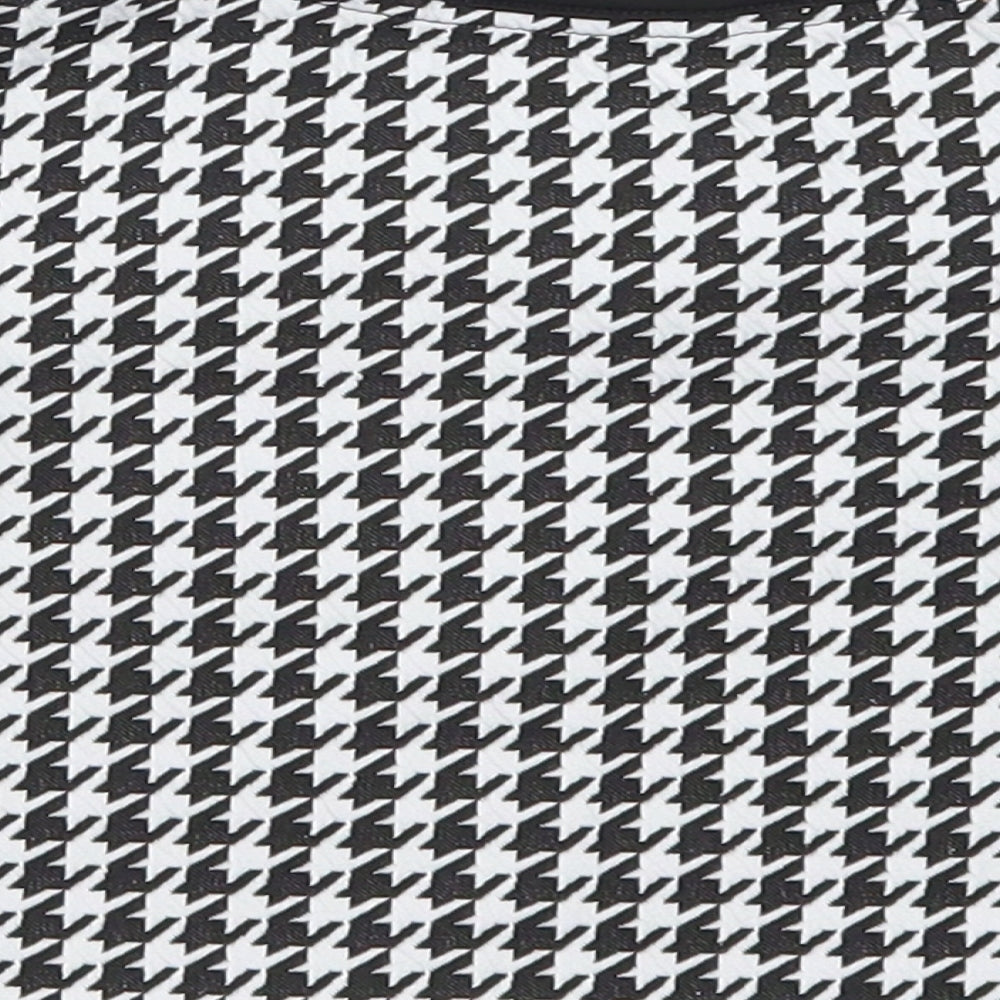 George Girls Black Houndstooth  Basic T-Shirt Size 4-5 Years  - Black and White