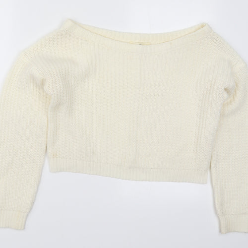 Missguided Womens Ivory  Knit Pullover Jumper Size S  - Cream Colour