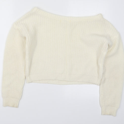 Missguided Womens Ivory  Knit Pullover Jumper Size S  - Cream Colour