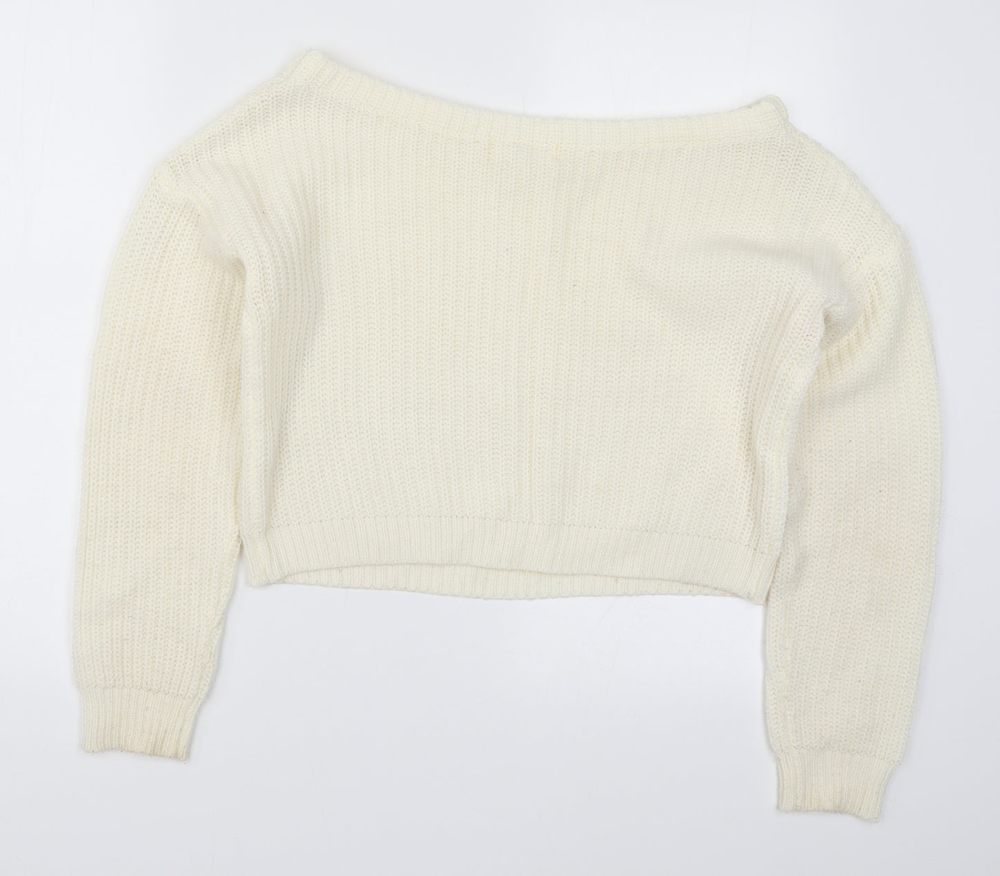 Missguided Womens Ivory  Knit Pullover Jumper Size S  - Cream Colour