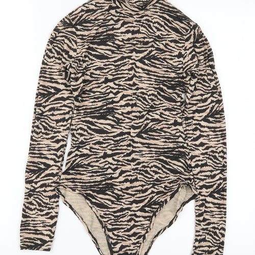 I SAW IT FIRST Womens Brown Animal Print  Bodysuit One-Piece Size 6