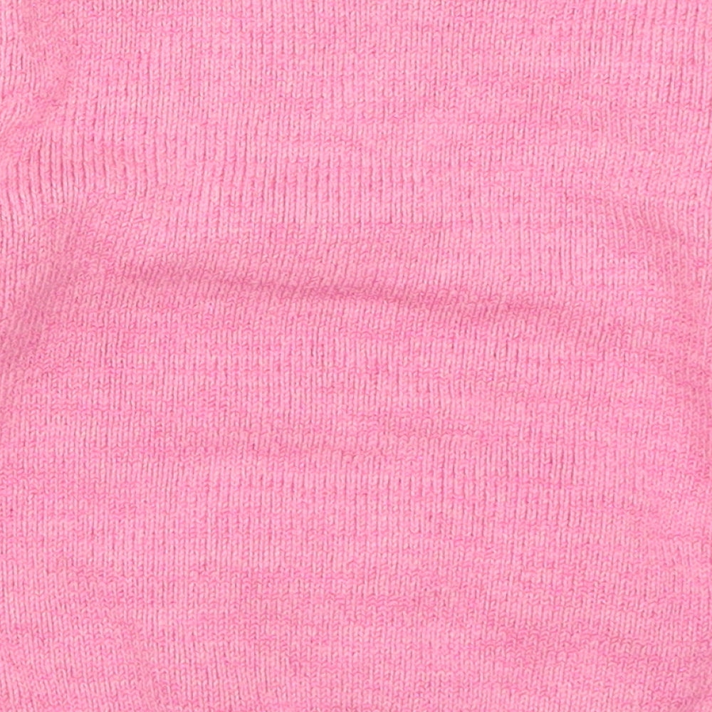 George Girls Pink  Knit Pullover Jumper Size 4-5 Years  - Christmas Swan