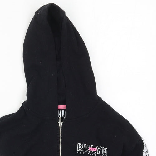 H&M Girls Black Colourblock  Pullover Hoodie Size 4-5 Years  - Brooklyn New York