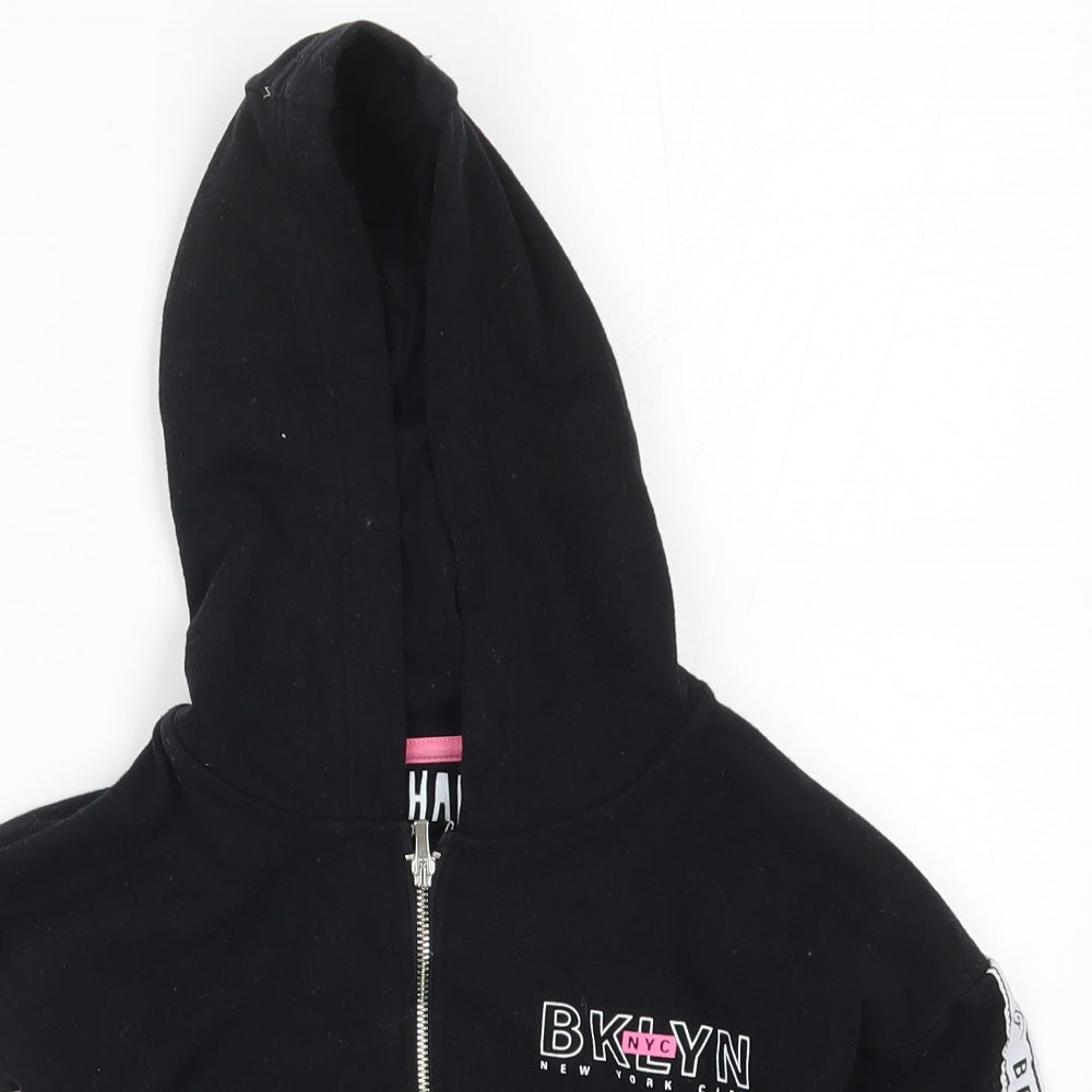 H&M Girls Black Colourblock  Pullover Hoodie Size 4-5 Years  - Brooklyn New York