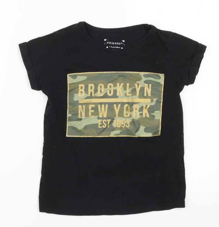 Primark Boys Black   Basic T-Shirt Size 7-8 Years  - Brooklyn New York