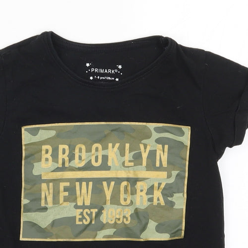 Primark Boys Black   Basic T-Shirt Size 7-8 Years  - Brooklyn New York