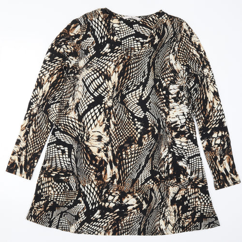 TU Womens Brown Animal Print  A-Line  Size 12