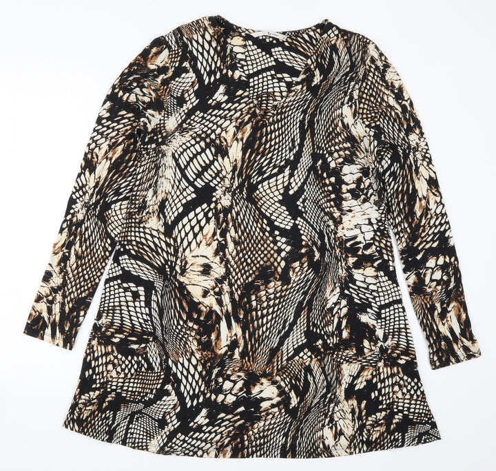 TU Womens Brown Animal Print  A-Line  Size 12