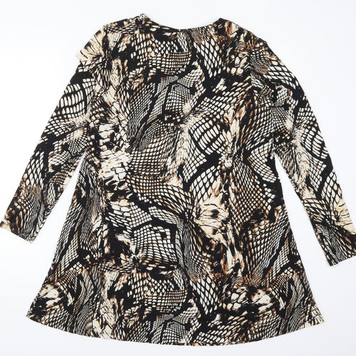 TU Womens Brown Animal Print  A-Line  Size 12