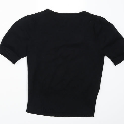 David Emanuel Womens Black  Knit Pullover Jumper Size 12