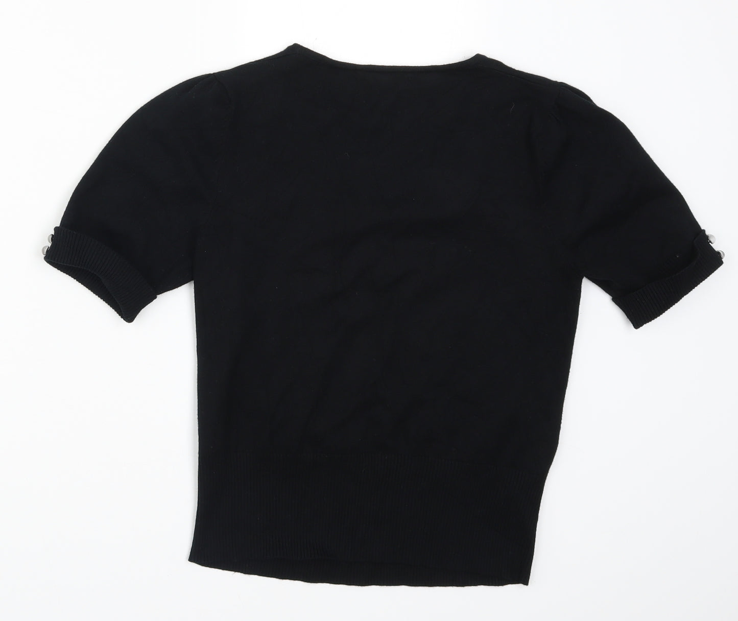 David Emanuel Womens Black  Knit Pullover Jumper Size 12