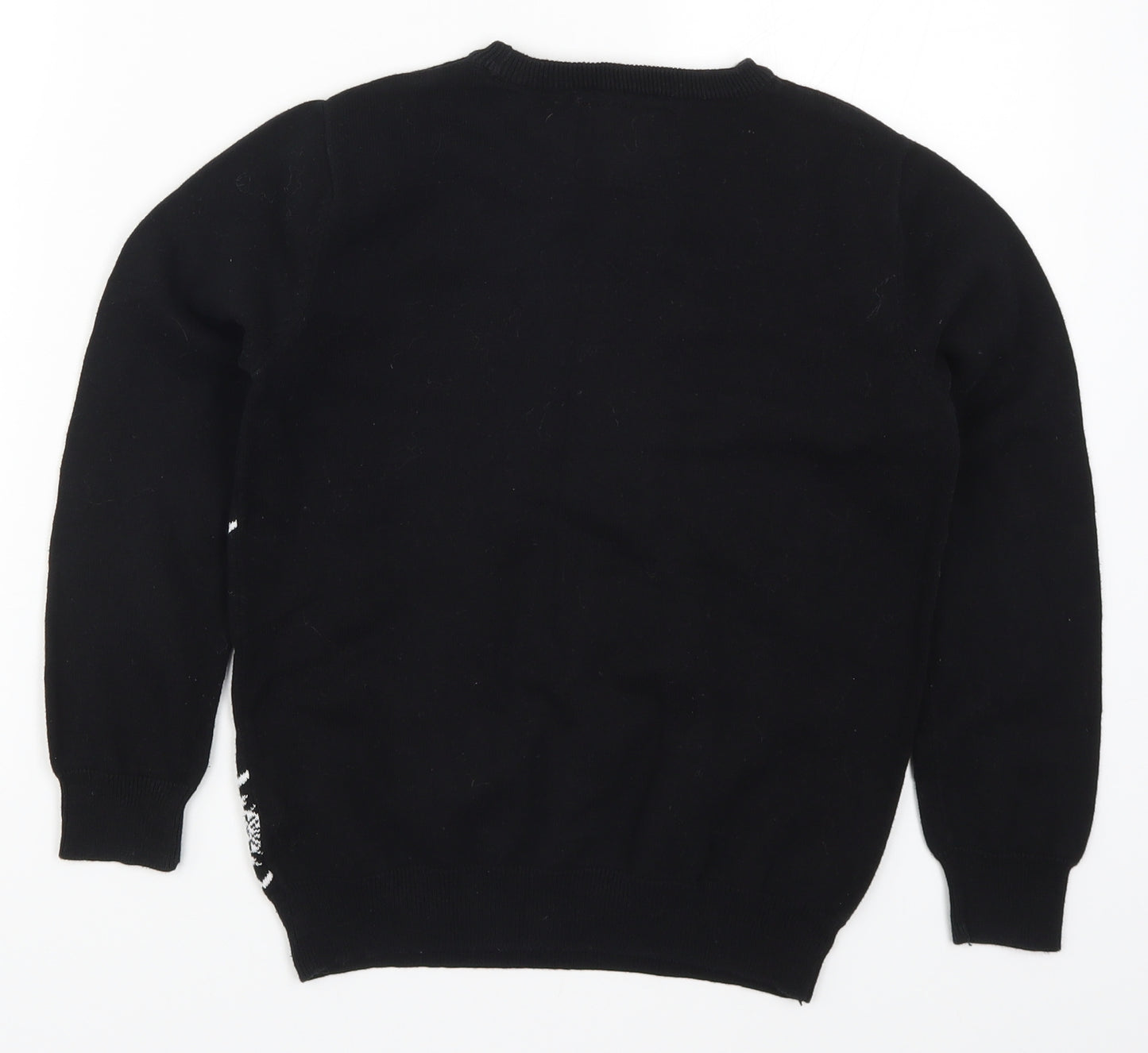 Primark Boys Black  Knit Pullover Jumper Size 10-11 Years  - Flossing Through the Snow