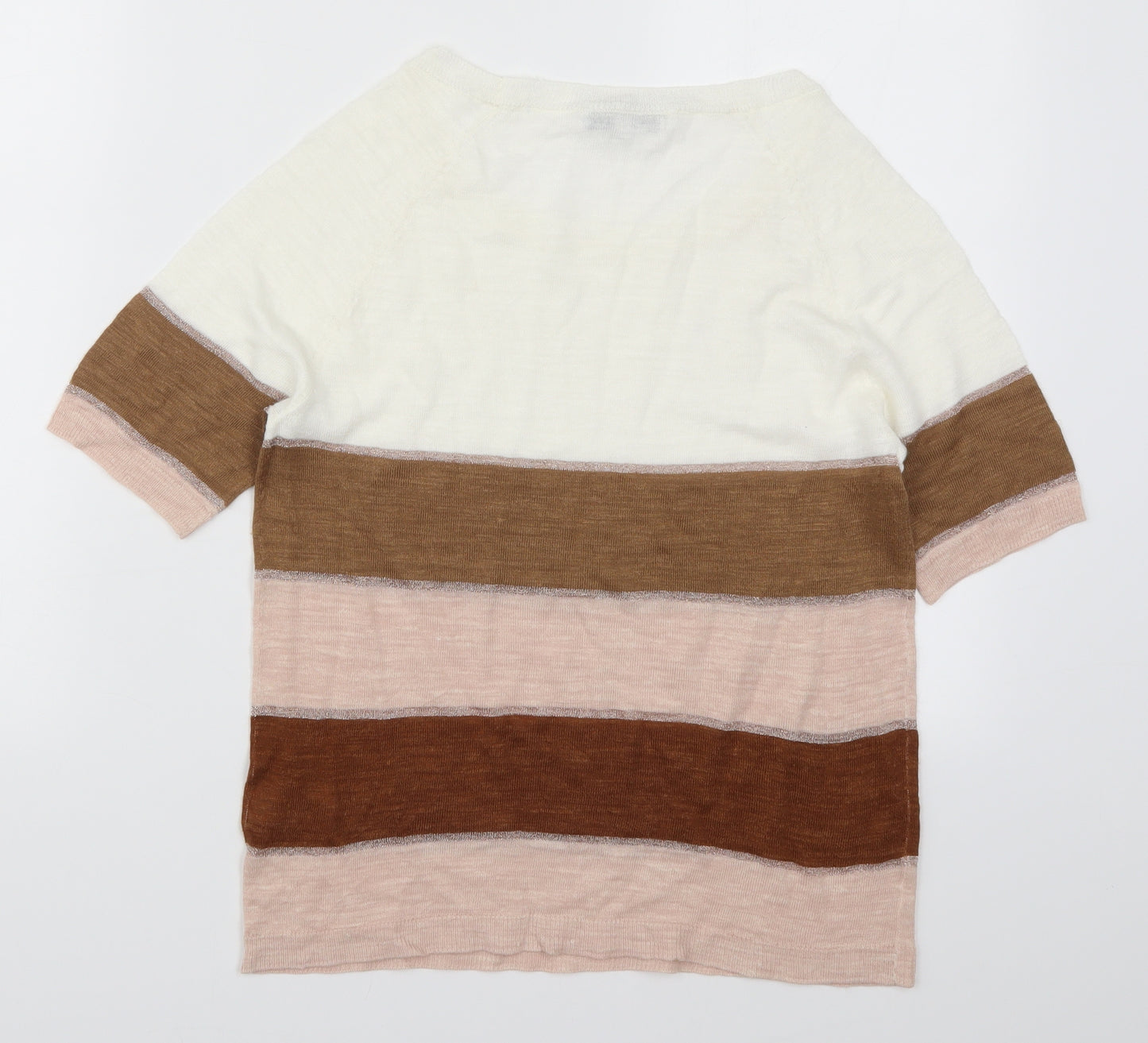 NEXT Womens Pink Striped  Basic T-Shirt Size 10