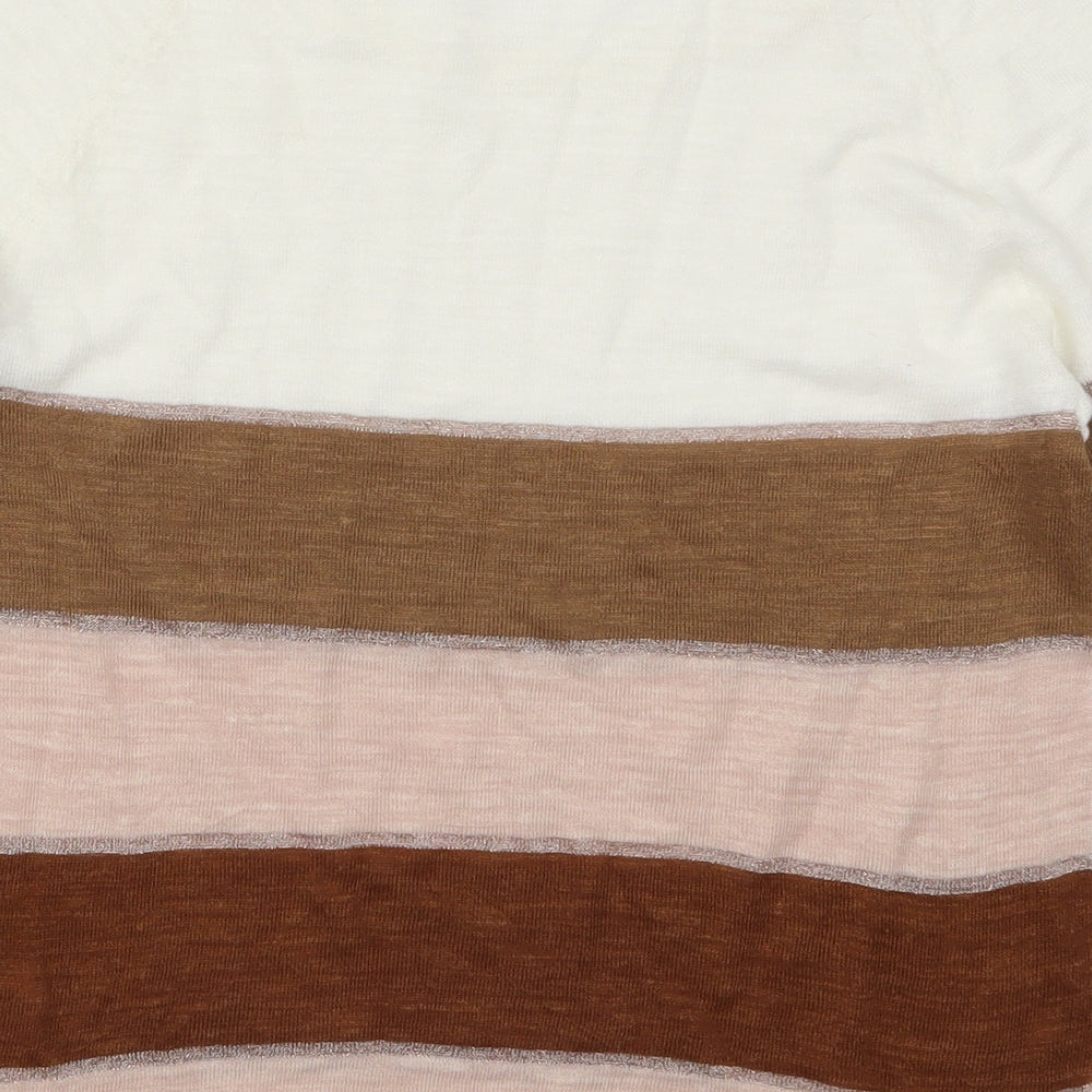 NEXT Womens Pink Striped  Basic T-Shirt Size 10