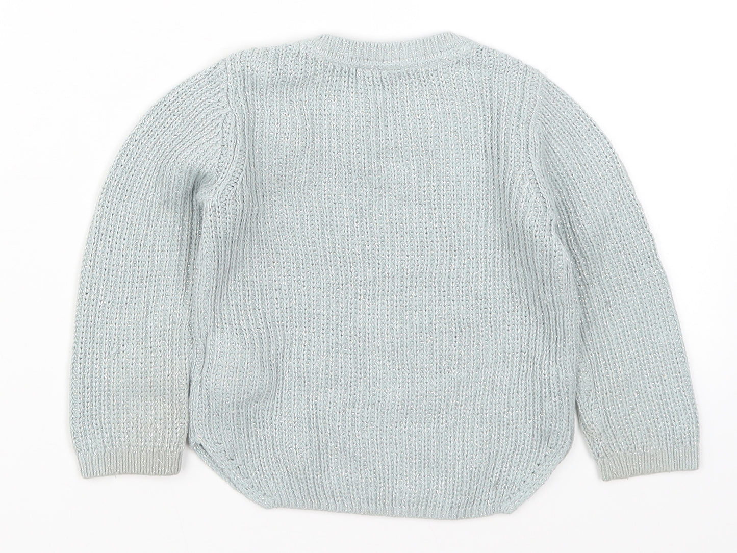 F&F Girls Blue  Knit Pullover Jumper Size 12-18 Months