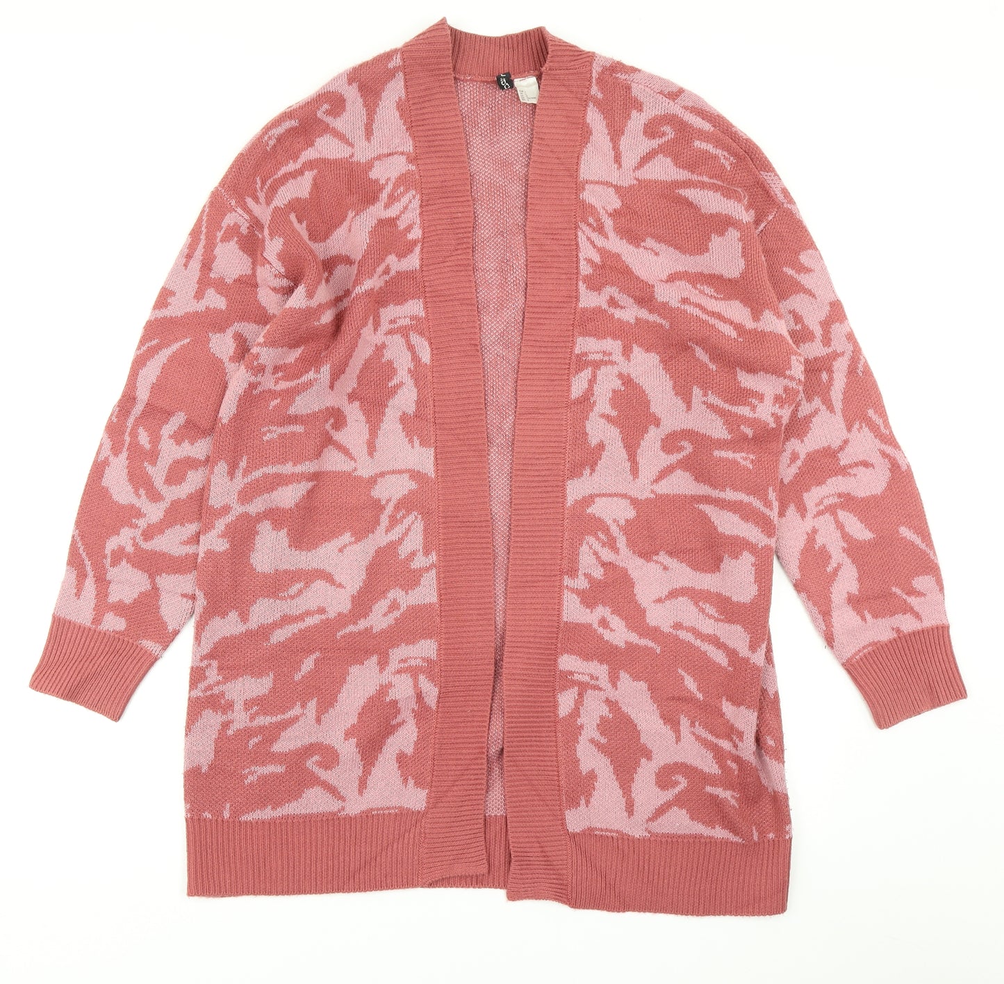 Divided Womens Pink Camouflage Knit Cardigan Jumper Size L