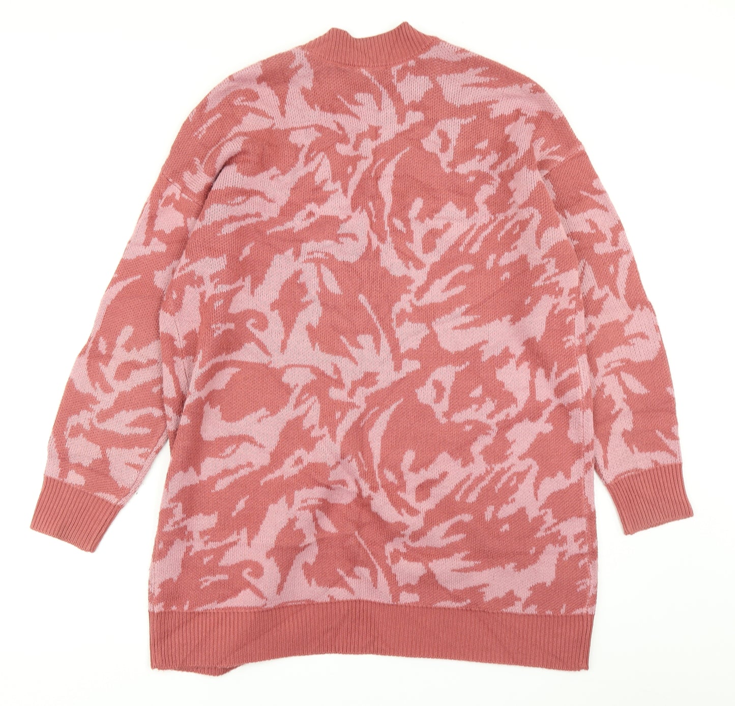Divided Womens Pink Camouflage Knit Cardigan Jumper Size L