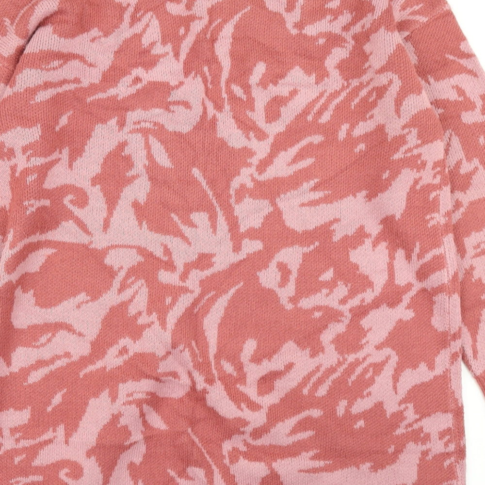 Divided Womens Pink Camouflage Knit Cardigan Jumper Size L