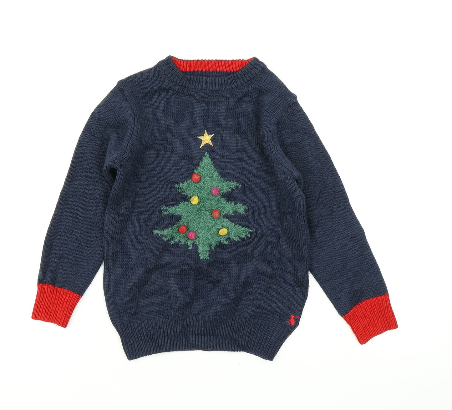 Joules Boys Blue  Knit Pullover Jumper Size 6 Years  - Christmas jumper