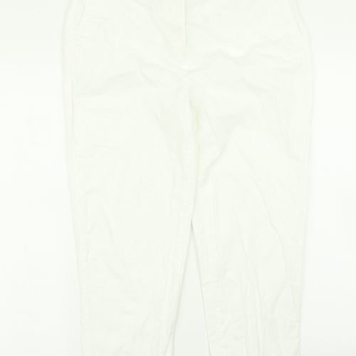 M&S Collection Womens White   Pedal Pusher Trousers Size 30 in L22 in