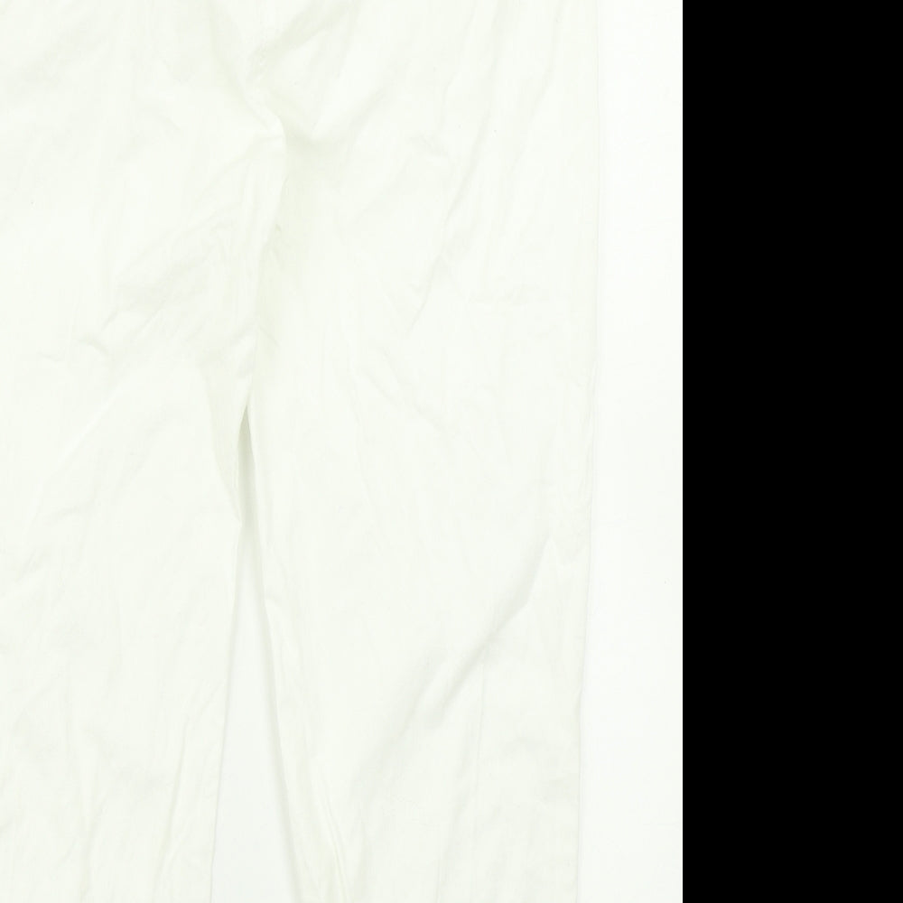 M&S Collection Womens White   Pedal Pusher Trousers Size 30 in L22 in