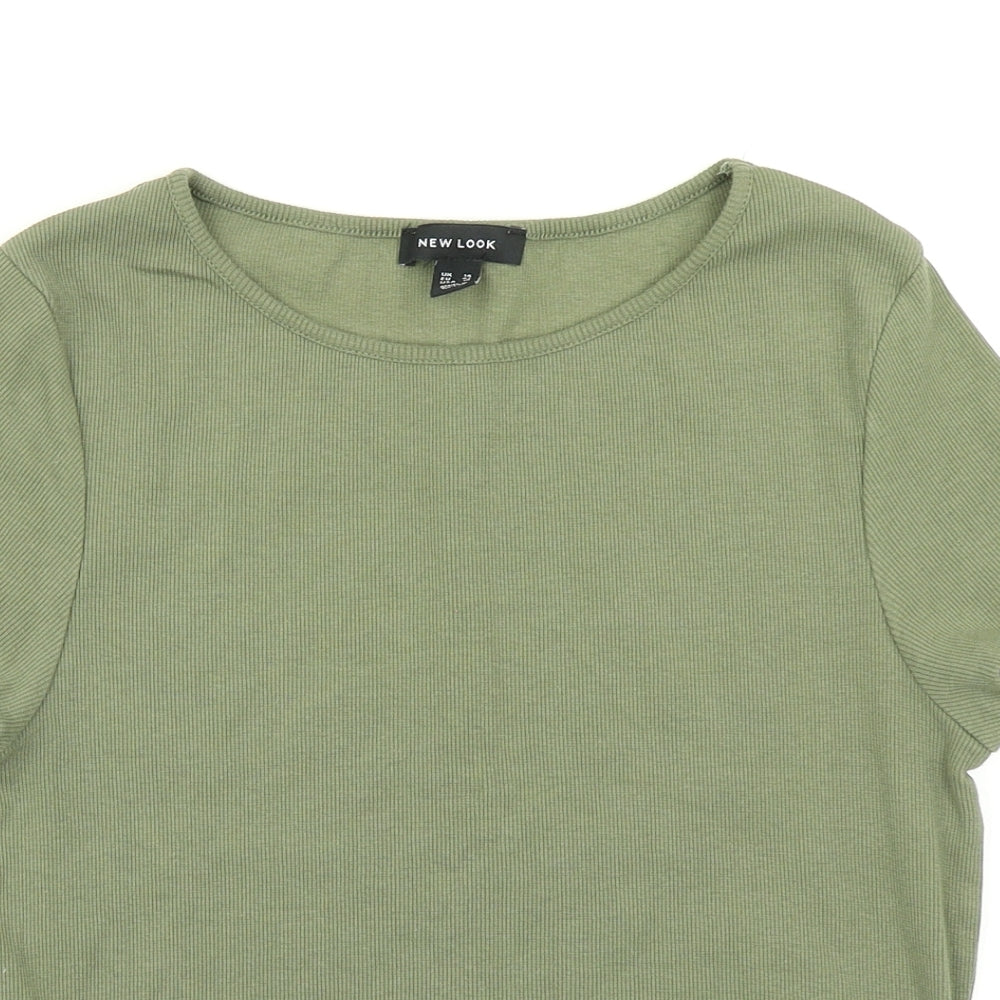 New Look Womens Green  Knit Basic T-Shirt Size 14  - Lettuce edging