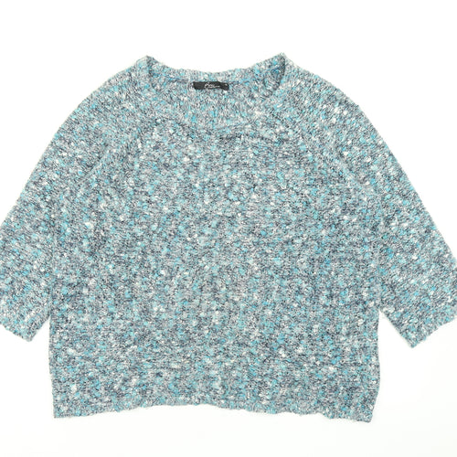 Bm collection Womens Blue  Knit Pullover Jumper Size M
