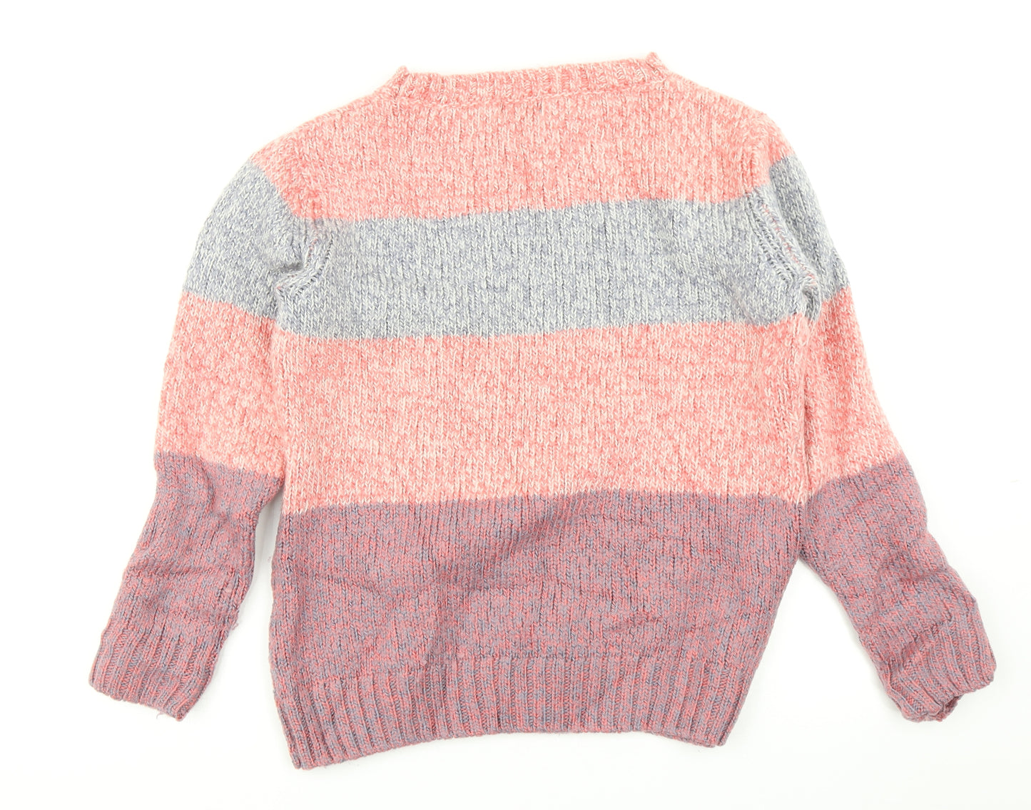 Ayacucho Womens Pink Striped Knit Pullover Jumper Size XL