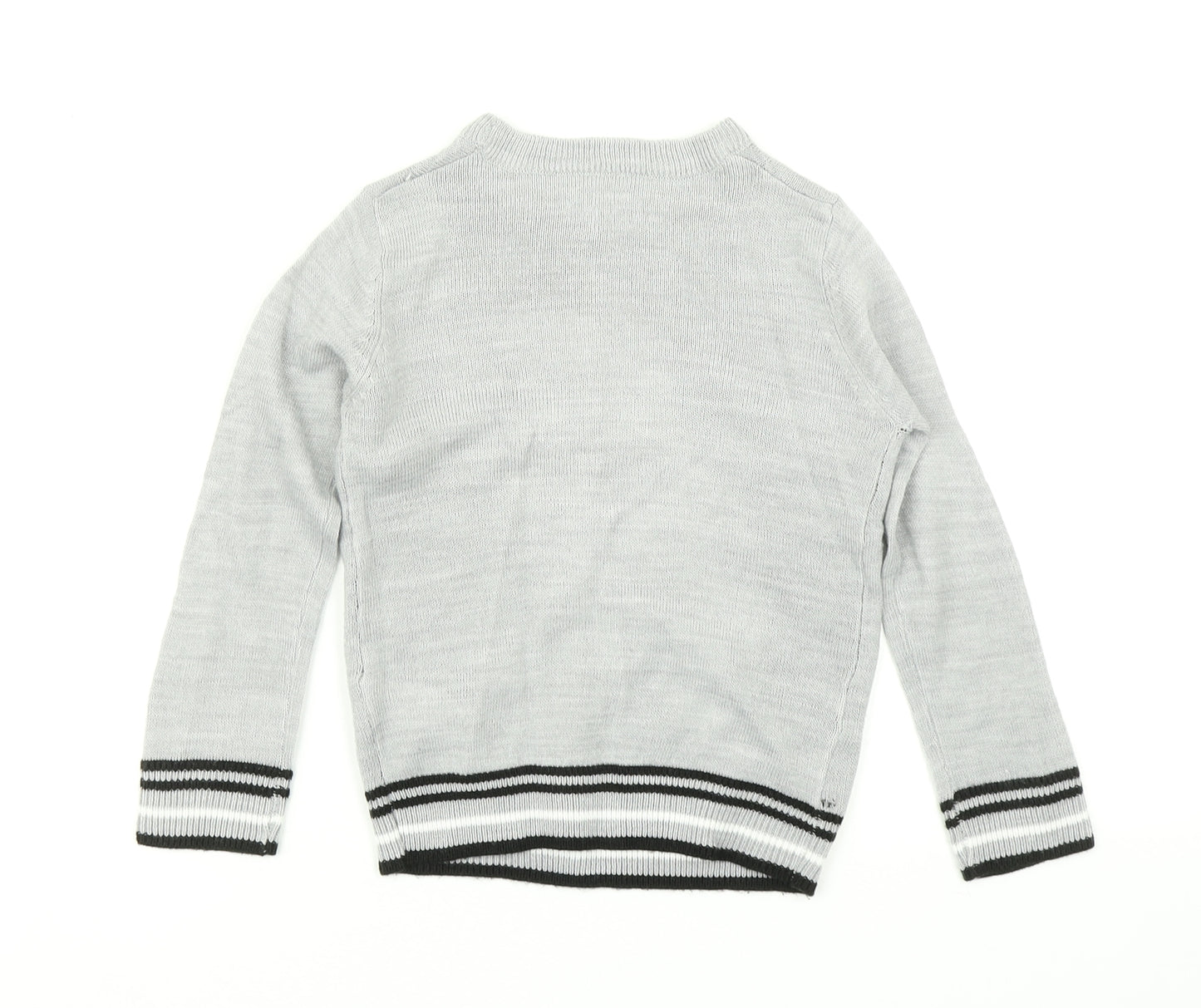 Pep & Co Boys Grey  Knit Pullover Jumper Size 3-4 Years  - Dinosaur