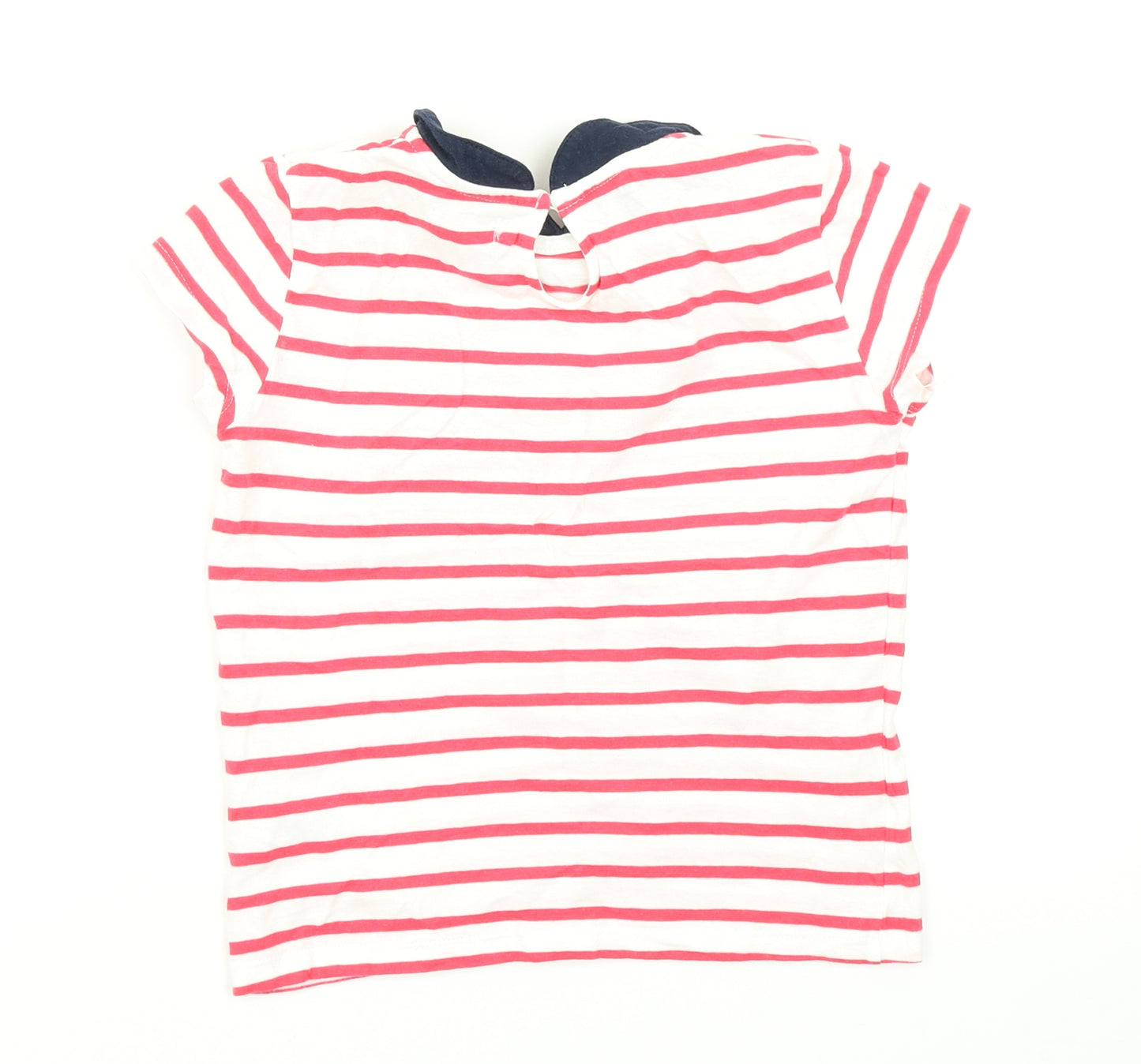 Girls Girls Red Striped  Basic T-Shirt Size 7 Years