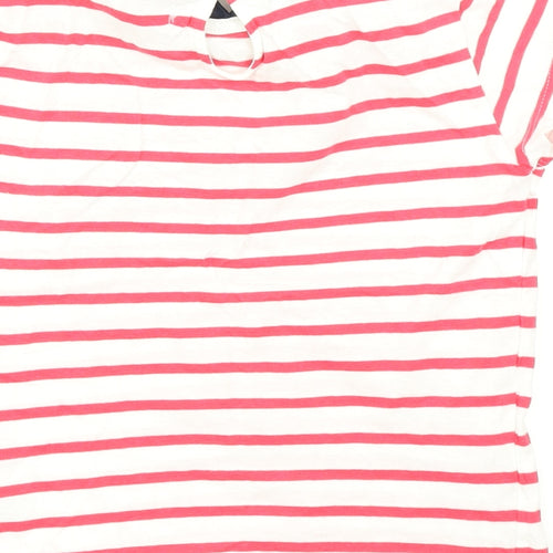Girls Girls Red Striped  Basic T-Shirt Size 7 Years