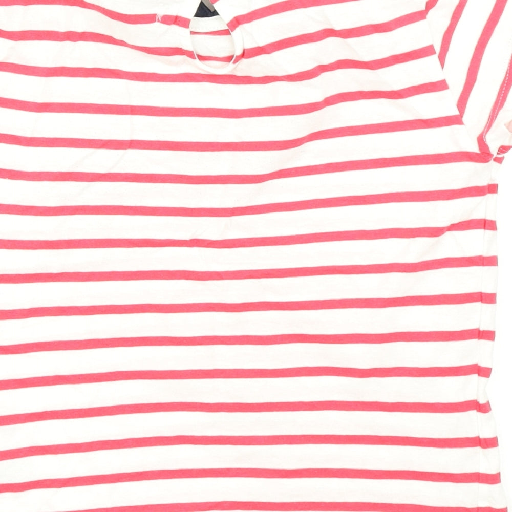 Girls Girls Red Striped  Basic T-Shirt Size 7 Years